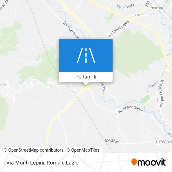 Mappa Via Monti Lepini