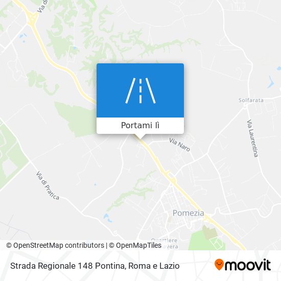 Mappa Strada Regionale 148 Pontina