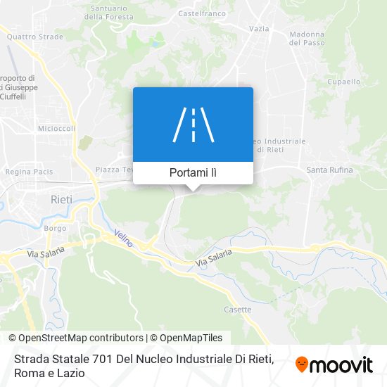 Mappa Strada Statale 701 Del Nucleo Industriale Di Rieti