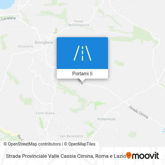 Mappa Strada Provinciale Valle Cassia Cimina