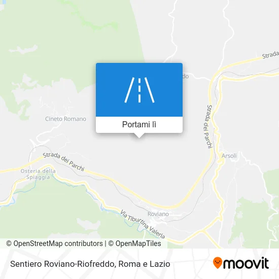 Mappa Sentiero Roviano-Riofreddo
