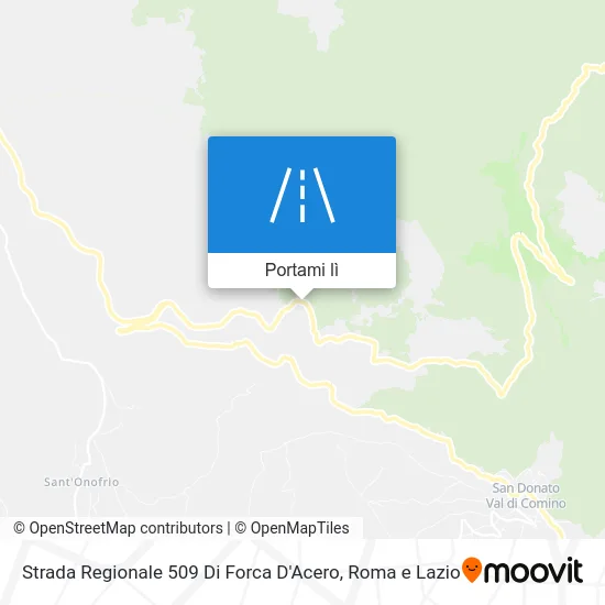 Mappa Strada Regionale 509 Di Forca D'Acero