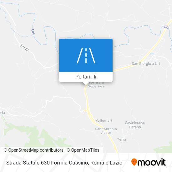 Mappa Strada Statale 630 Formia Cassino