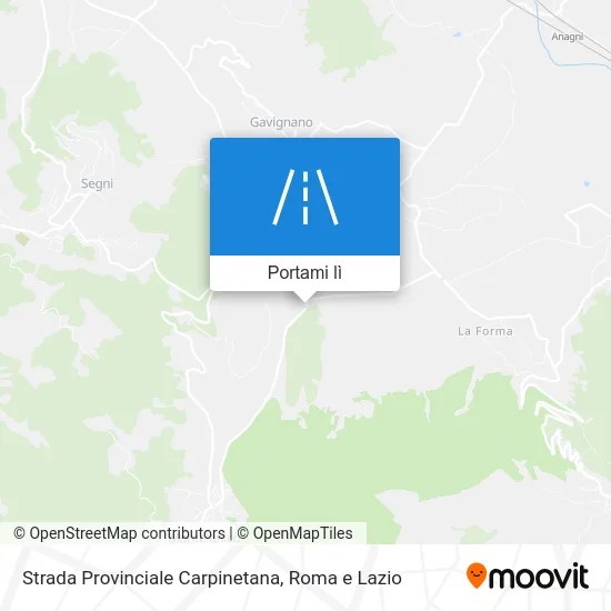 Mappa Strada Provinciale Carpinetana
