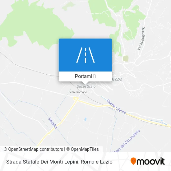 Mappa Strada Statale Dei Monti Lepini