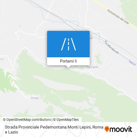 Mappa Strada Provinciale Pedemontana Monti Lepini