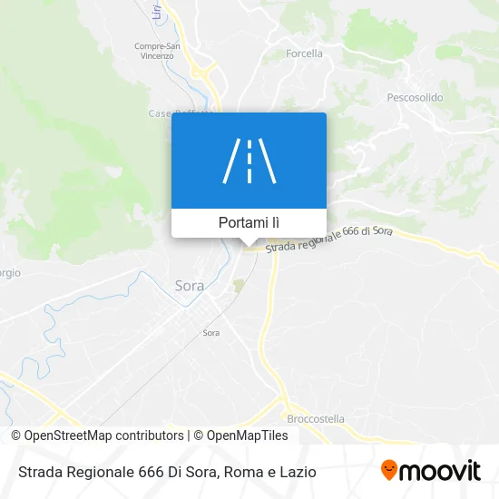 Mappa Strada Regionale 666 Di Sora