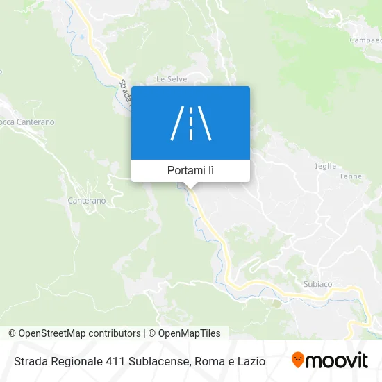 Mappa Strada Regionale 411 Sublacense