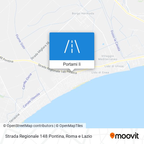 Mappa Strada Regionale 148 Pontina