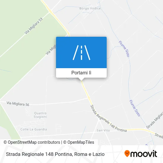 Mappa Strada Regionale 148 Pontina