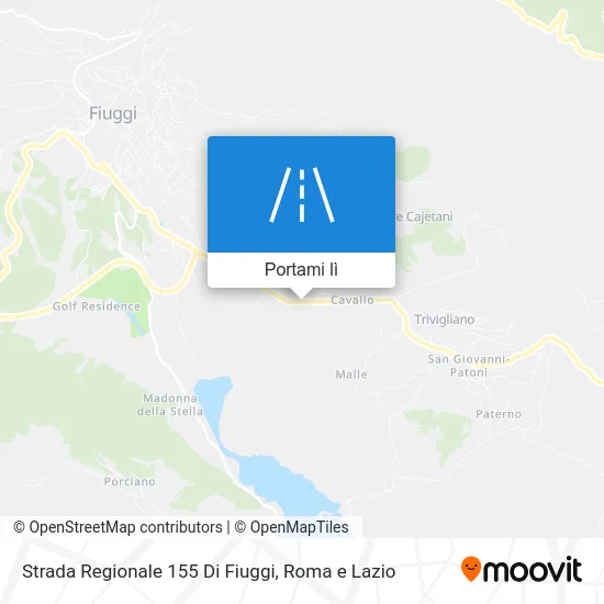 Mappa Strada Regionale 155 Di Fiuggi