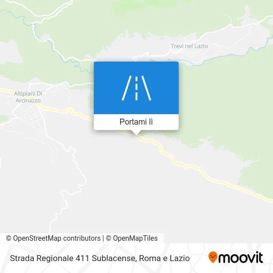 Mappa Strada Regionale 411 Sublacense