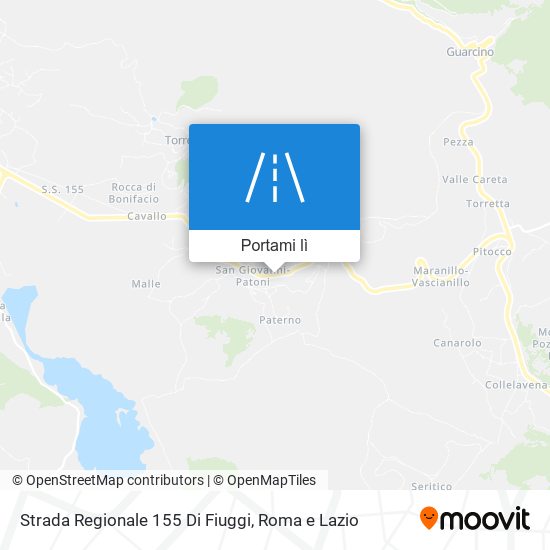 Mappa Strada Regionale 155 Di Fiuggi