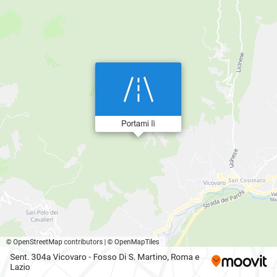 Mappa Sent. 304a Vicovaro - Fosso Di S. Martino
