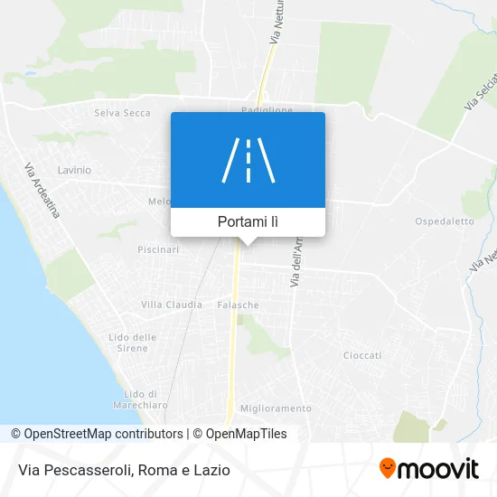 Mappa Via Pescasseroli