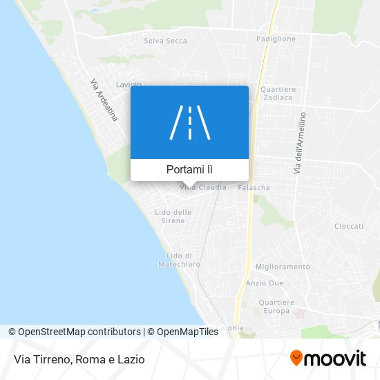 Mappa Via Tirreno