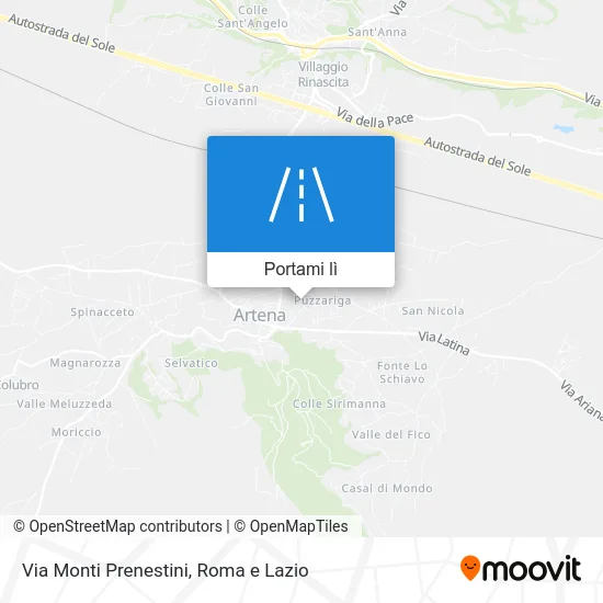 Mappa Via Monti Prenestini