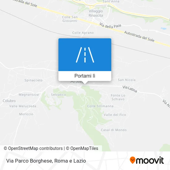 Mappa Via Parco Borghese