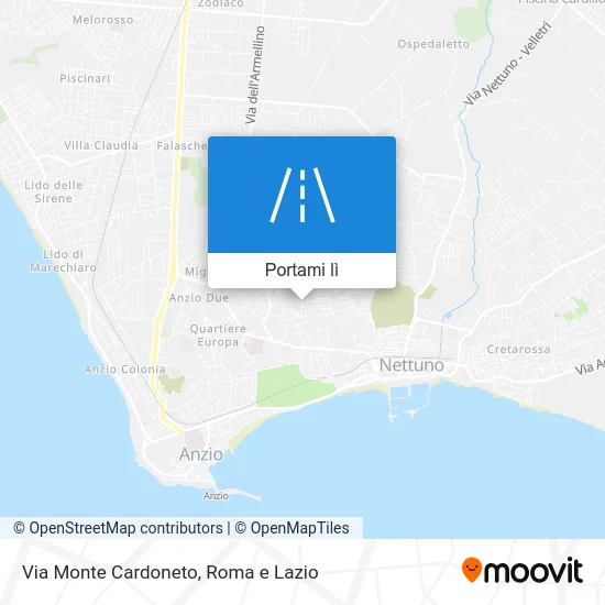 Mappa Via Monte Cardoneto