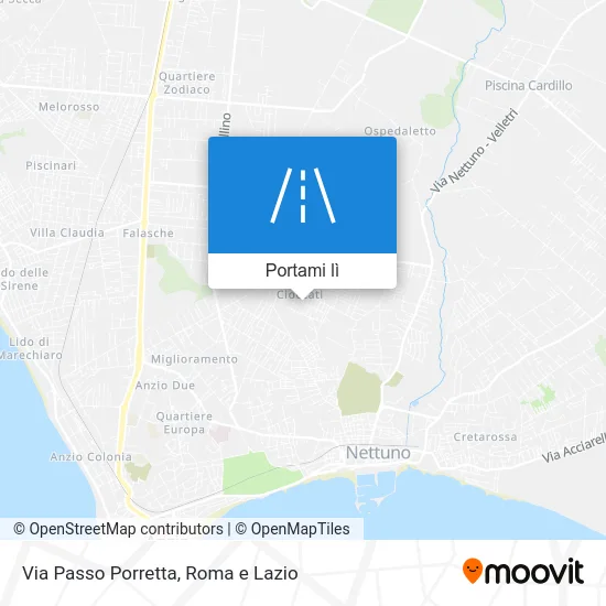 Mappa Via Passo Porretta