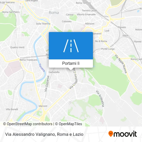 Mappa Via Alessandro Valignano