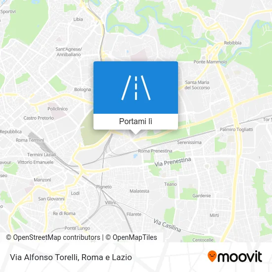 Mappa Via Alfonso Torelli