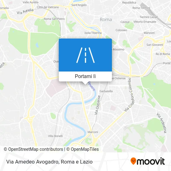 Mappa Via Amedeo Avogadro