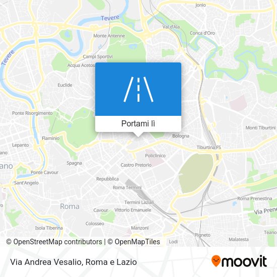 Mappa Via Andrea Vesalio