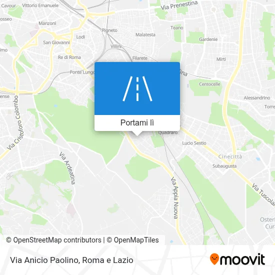 Mappa Via Anicio Paolino