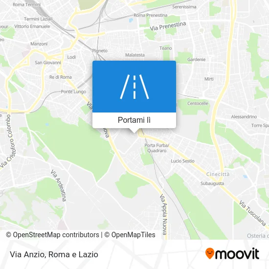 Mappa Via Anzio