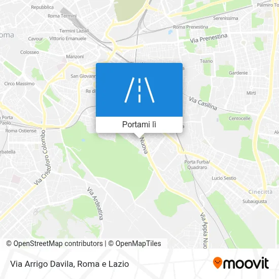 Mappa Via Arrigo Davila