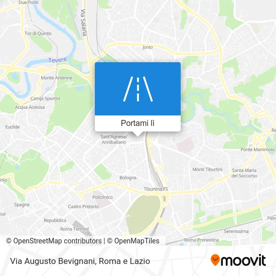 Mappa Via Augusto Bevignani