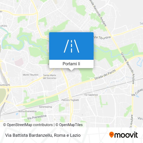 Mappa Via Battista Bardanzellu
