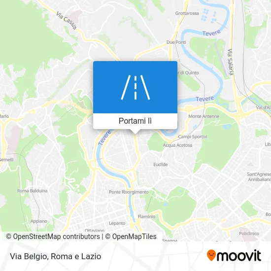 Mappa Via Belgio