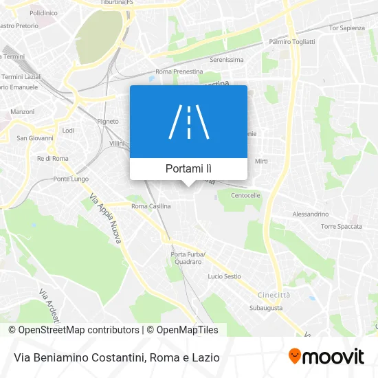 Mappa Via Beniamino Costantini
