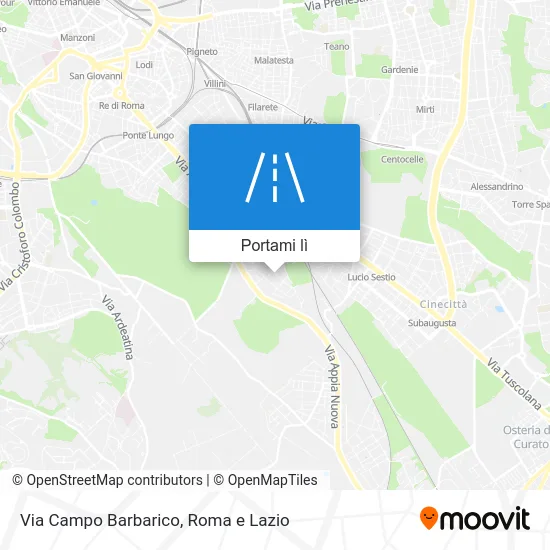 Mappa Via Campo Barbarico