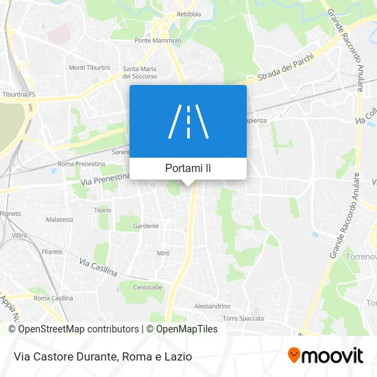 Mappa Via Castore Durante