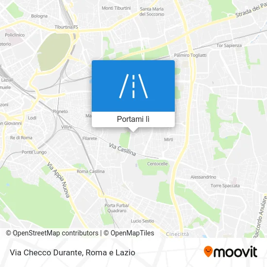 Mappa Via Checco Durante