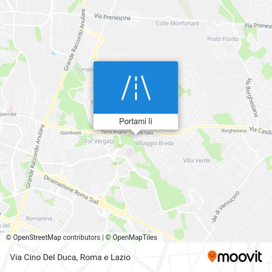Mappa Via Cino Del Duca