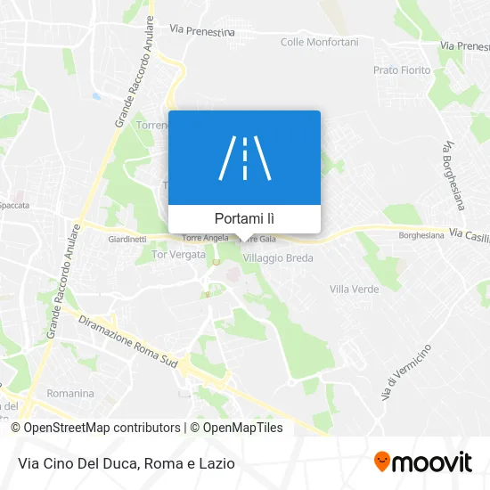 Mappa Via Cino Del Duca