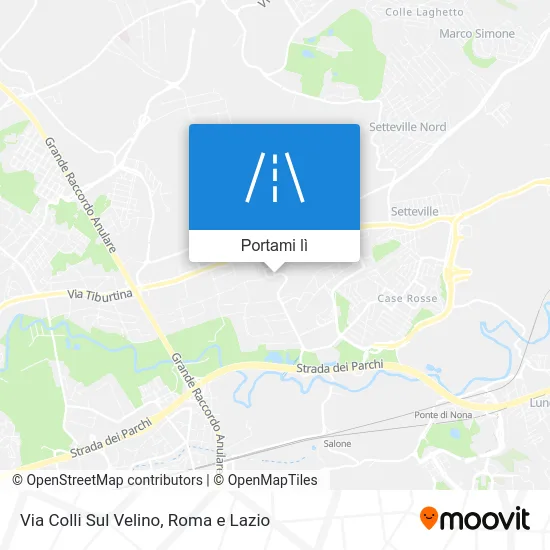 Mappa Via Colli Sul Velino