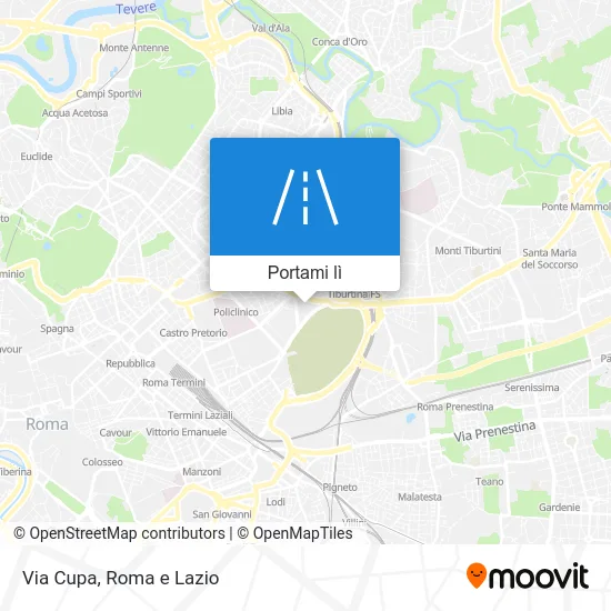Mappa Via Cupa