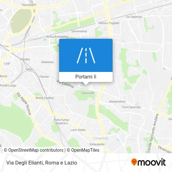 Mappa Via Degli Elianti