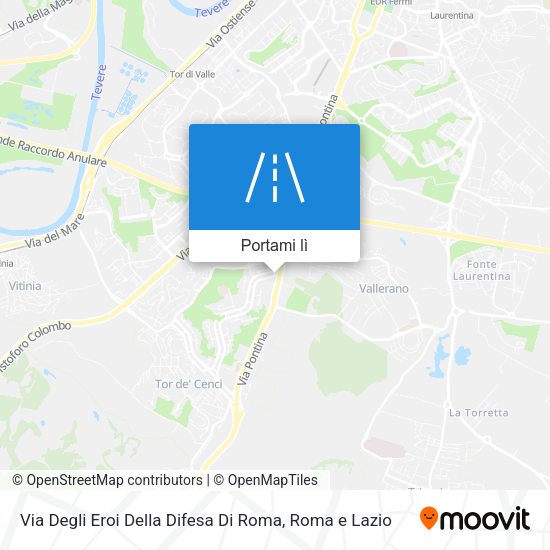 Mappa Via Degli Eroi Della Difesa Di Roma