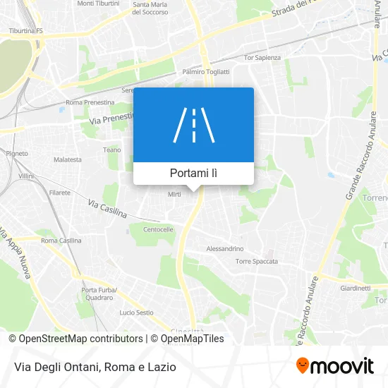 Mappa Via Degli Ontani