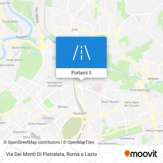 Mappa Via Dei Monti Di Pietralata
