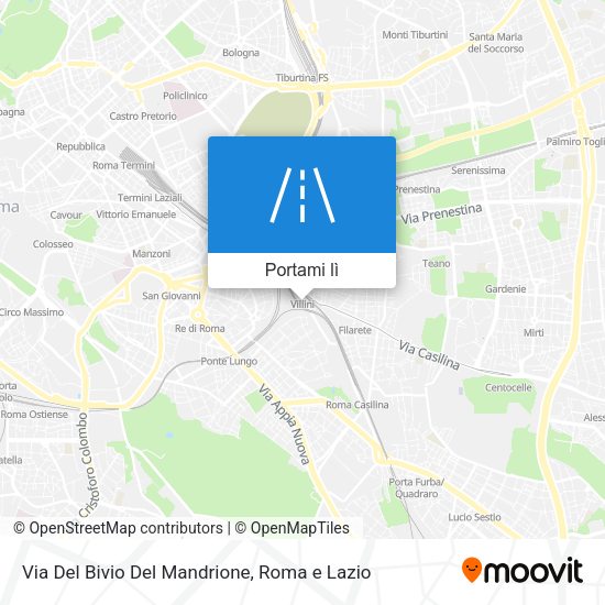 Mappa Via Del Bivio Del Mandrione