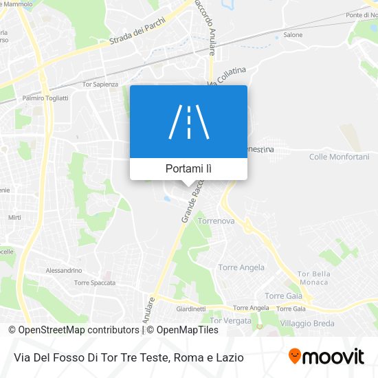 Mappa Via Del Fosso Di Tor Tre Teste