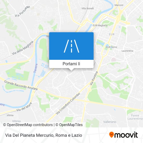 Mappa Via Del Pianeta Mercurio