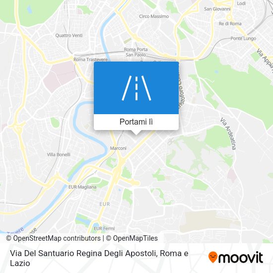 Mappa Via Del Santuario Regina Degli Apostoli